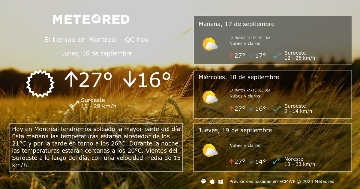 clima de 10 días para montreal