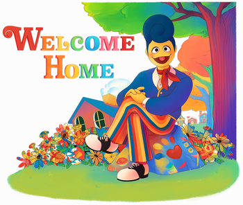 clown illustration welcome home