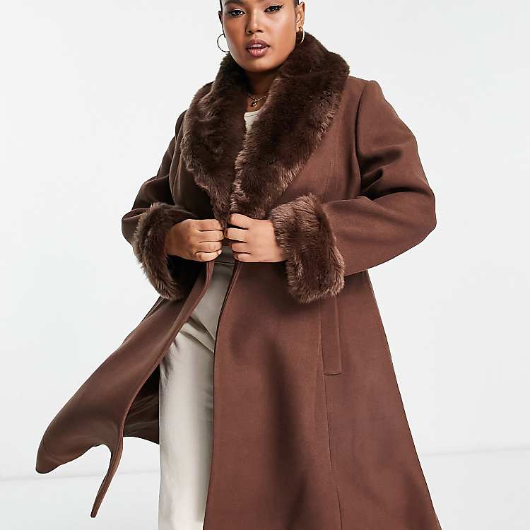 coat with fur collar and cuffs