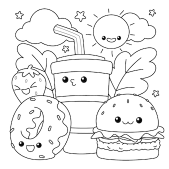 colouring pages food