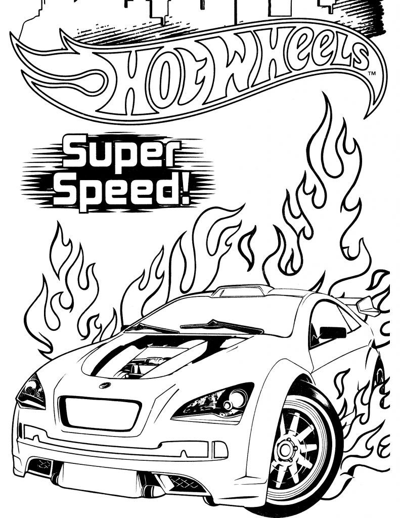 colouring pages hot wheels