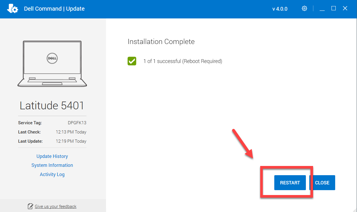 command update dell