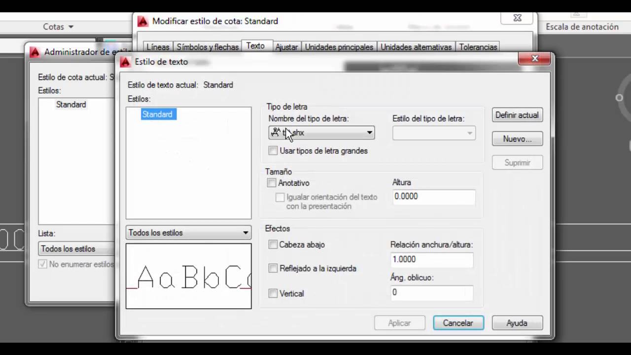 como cambiar tamaño de cotas en autocad