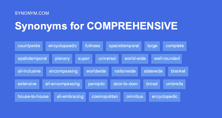 comprehensive synonyms in english