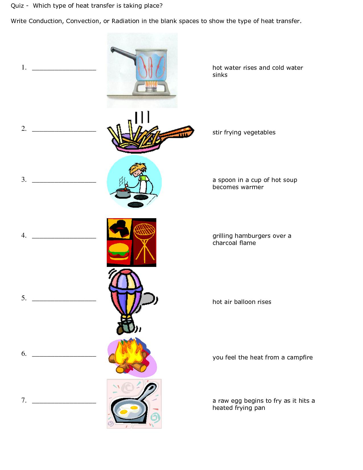 conduction convection radiation quiz pdf