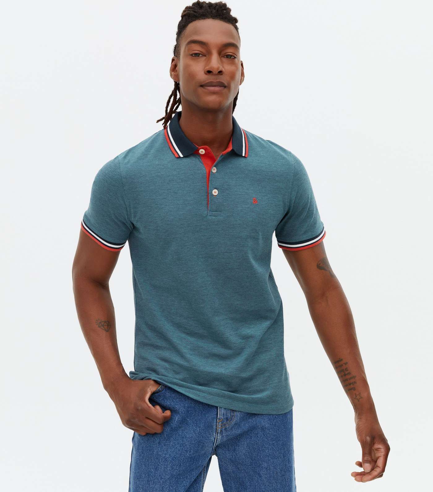 contrast trim polo shirt