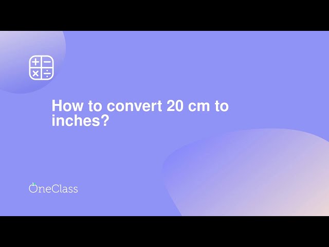 convert 20 cm into inches