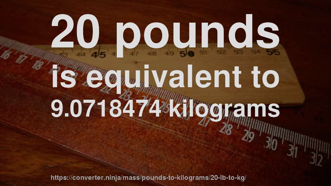 convert 20 pounds to kilograms