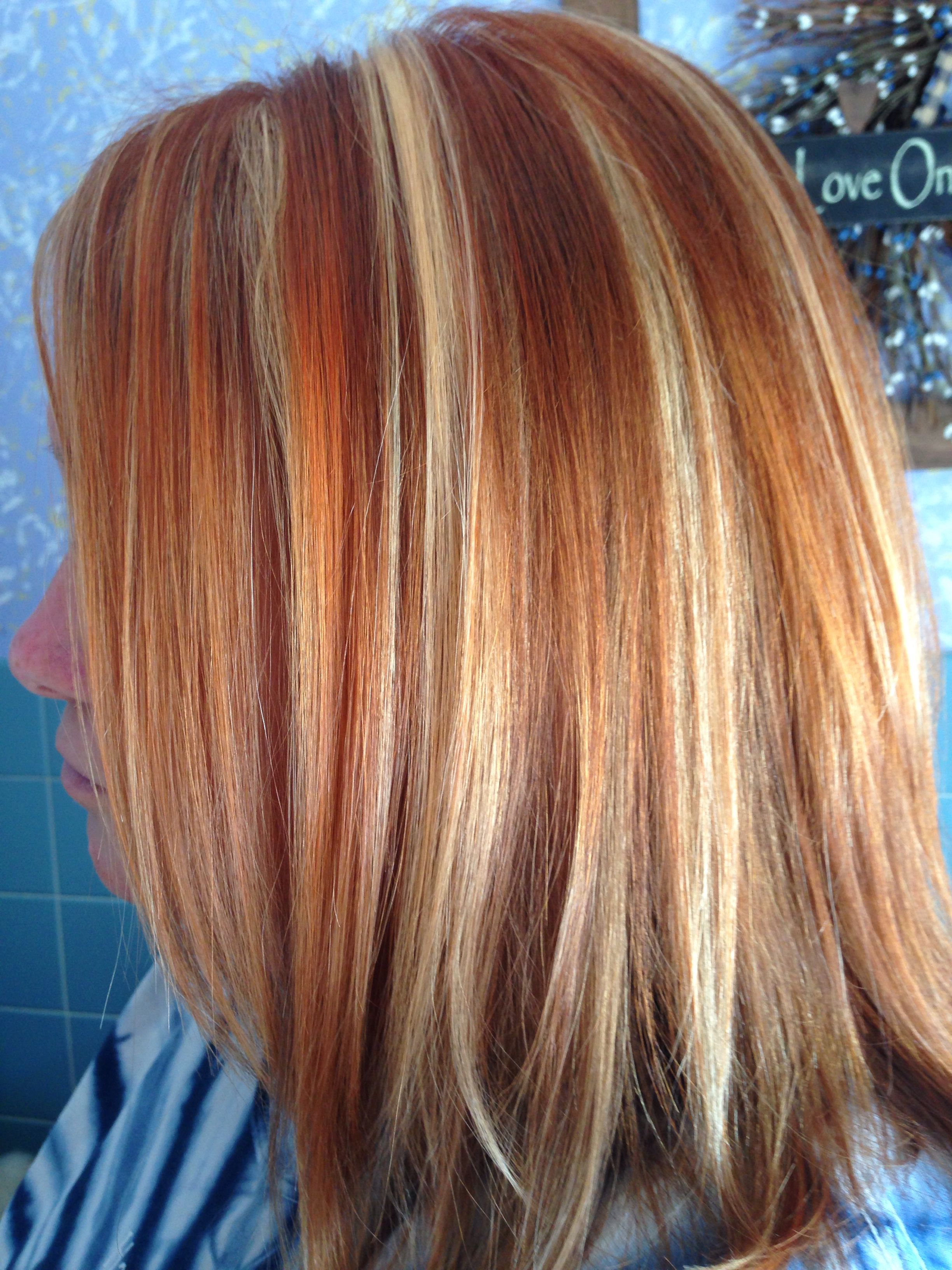 copper and blonde highlights