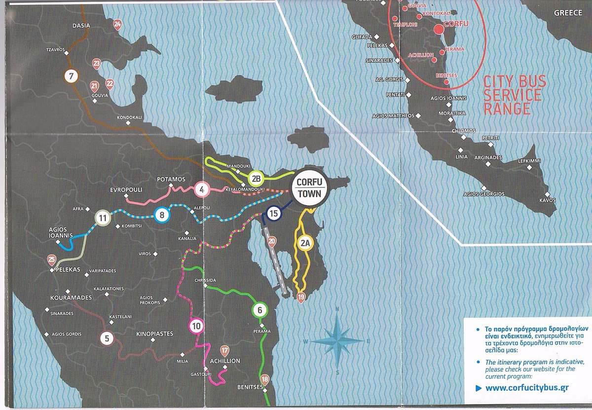 corfu green bus map