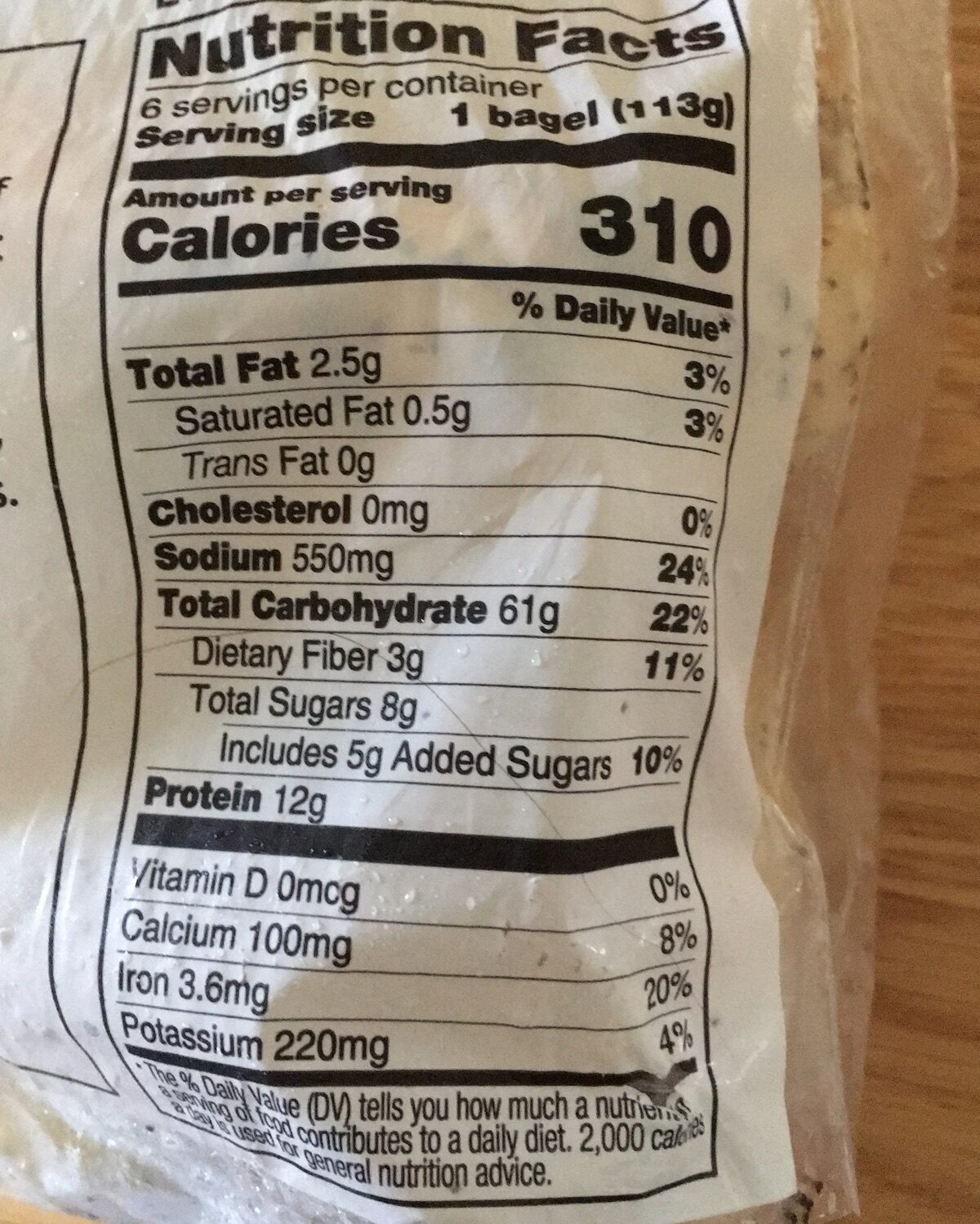 costco bagel nutrition