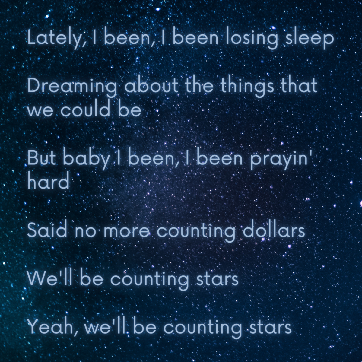 counting stars lyrics meaning