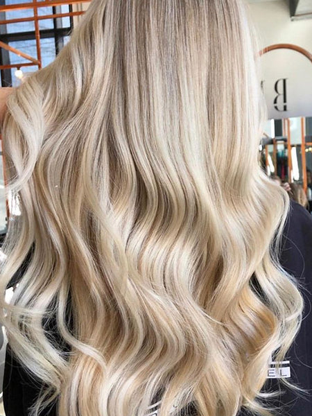 creamy blonde highlights