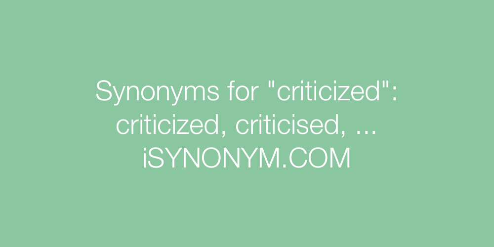 criticize synonym