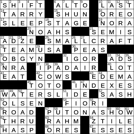 crossword shun