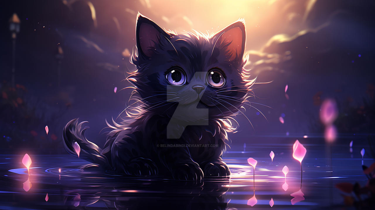 cute black cat wallpaper