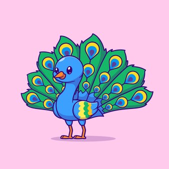 cute peacock cartoon