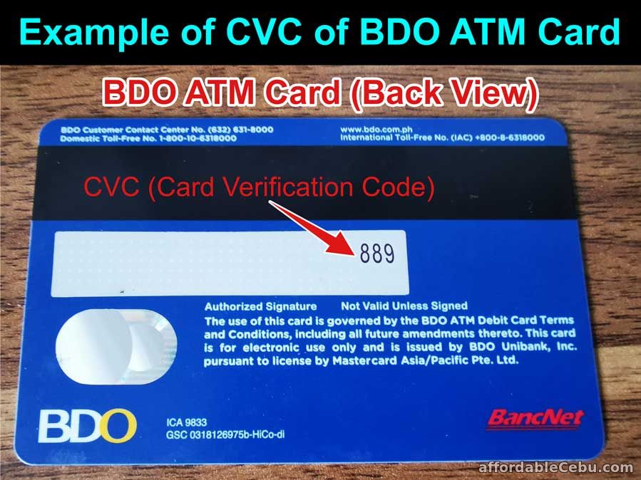 cvv bdo debit