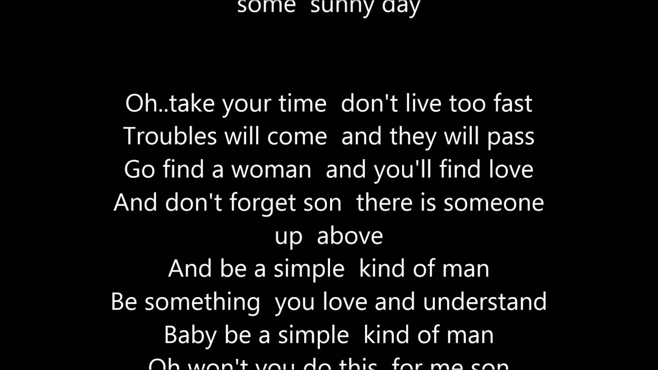 simple man lynyrd skynyrd with lyrics