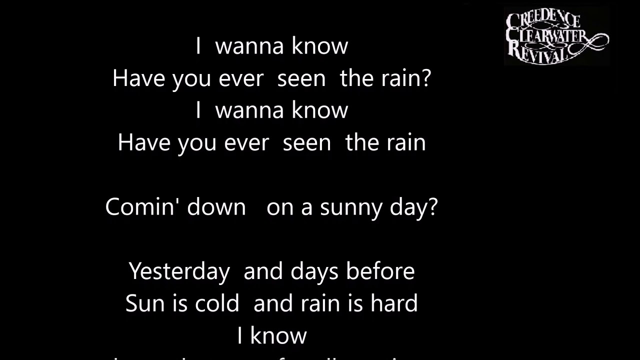 have you ever seen the rain paroles