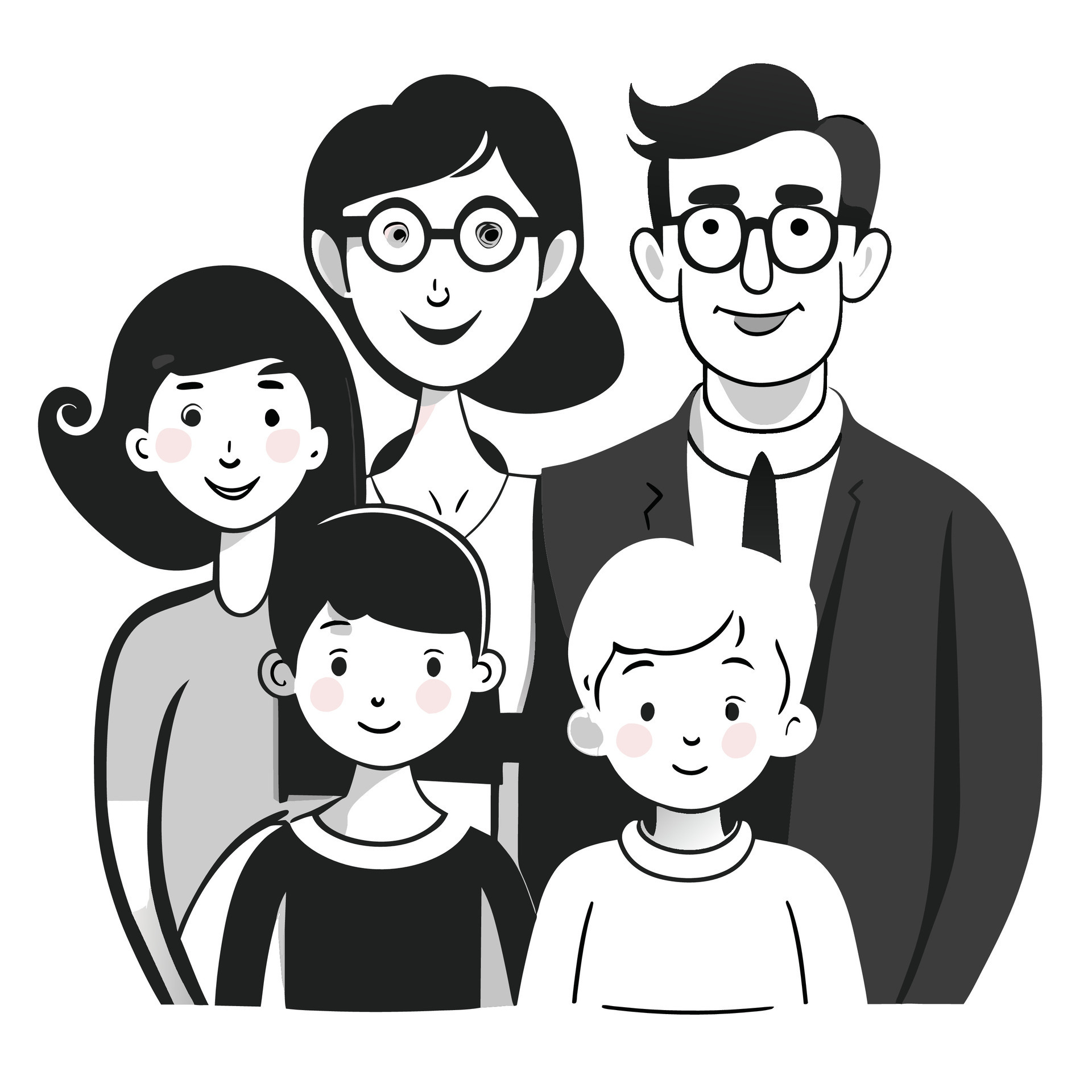 drawing of happy family