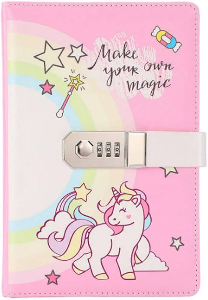 unicorn diary with lock password