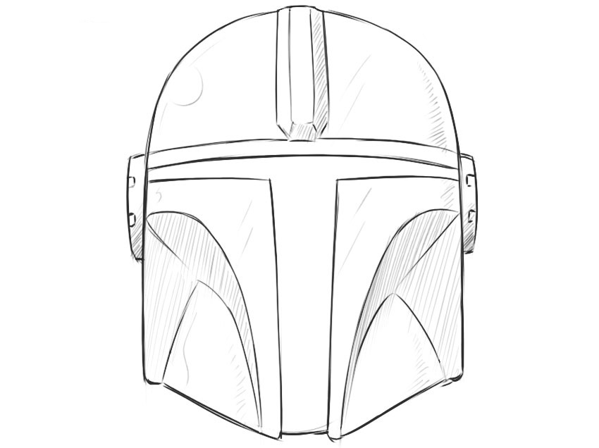 mando helmet drawing