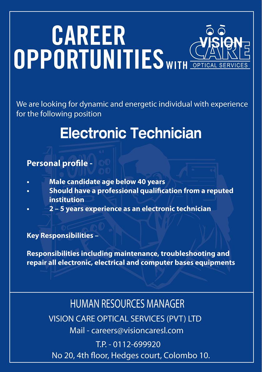 electronic technician vacancy