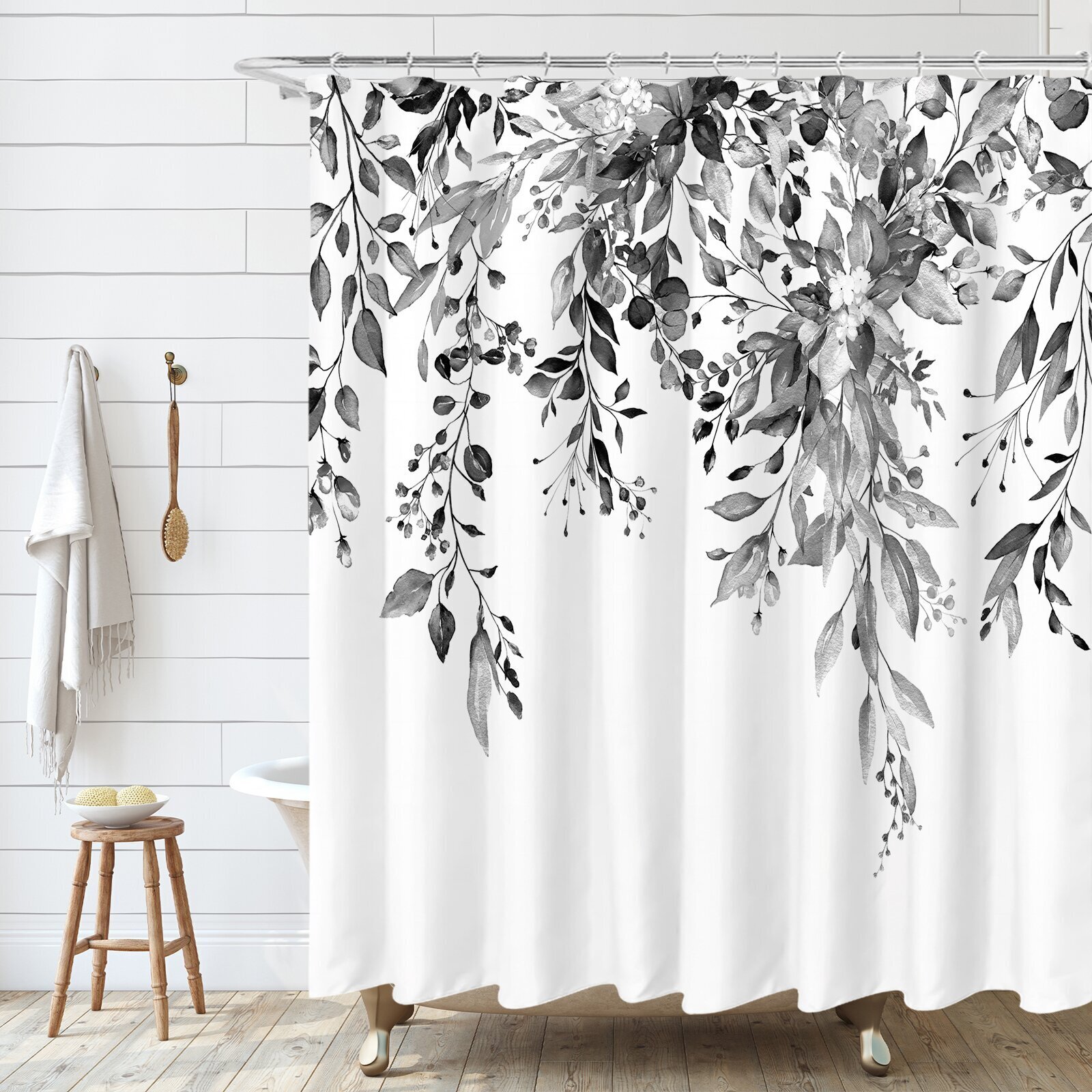 black and white shower curtains