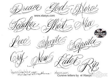 cursive name tattoos