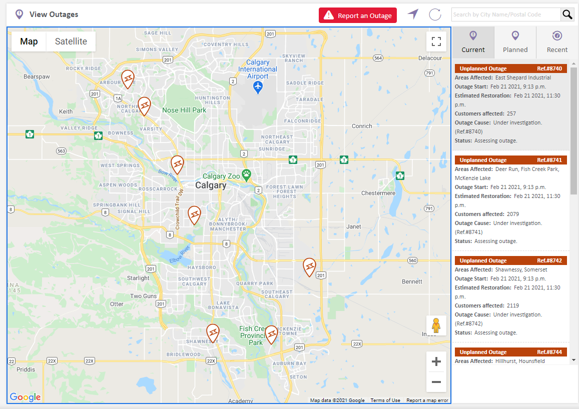 enmax power outage map