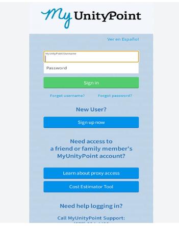 myunitypoint account