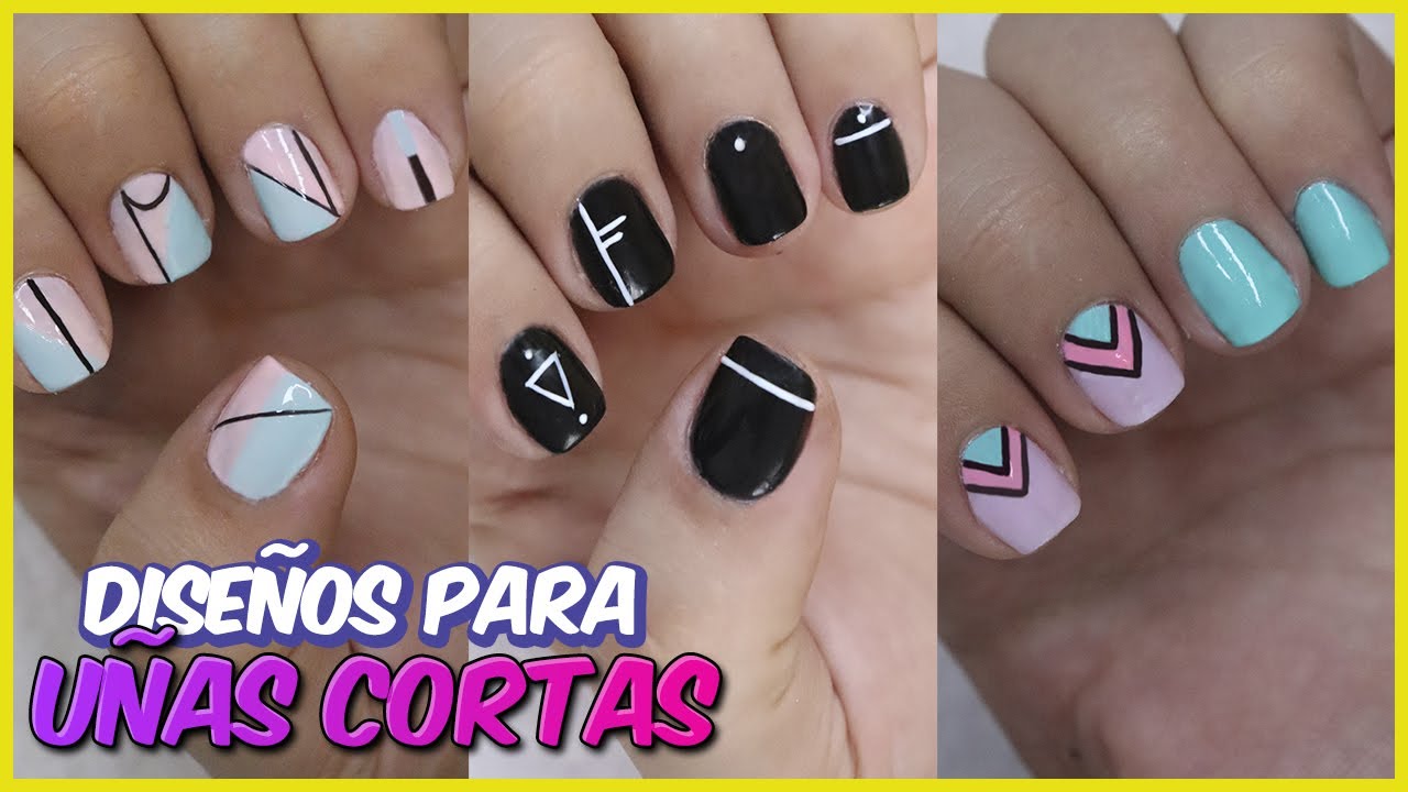 diseños faciles de uñas cortas