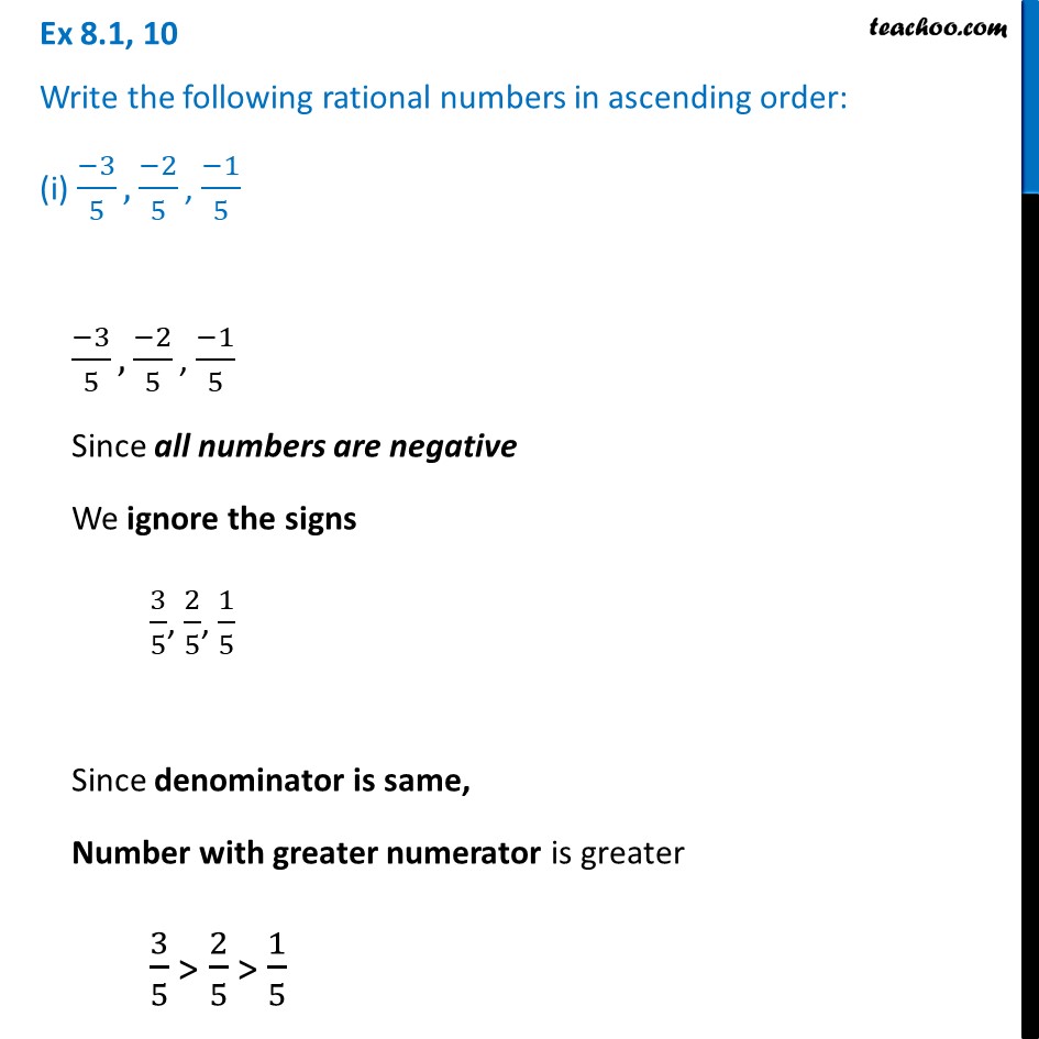 write rational numbers