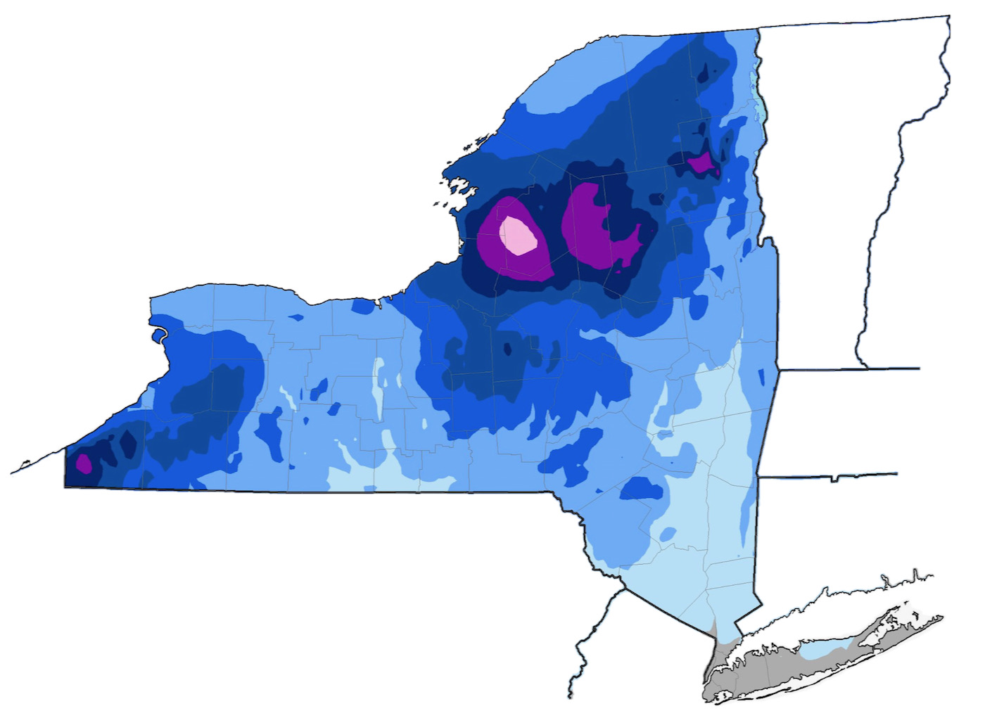 new york city snowfall totals