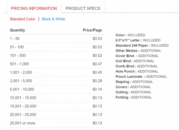 staples copy cost