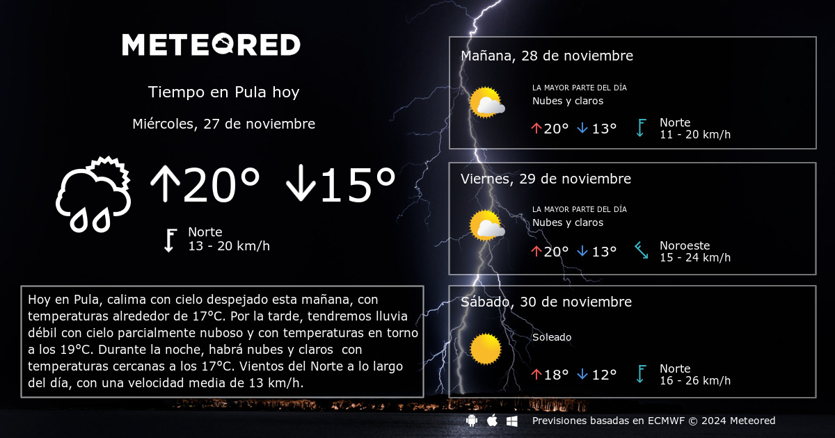 el tiempo en pula