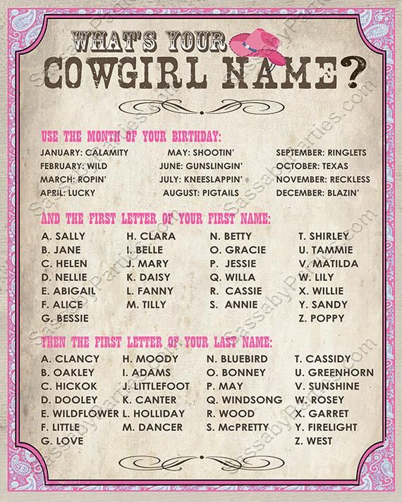 cowgirl nicknames generator