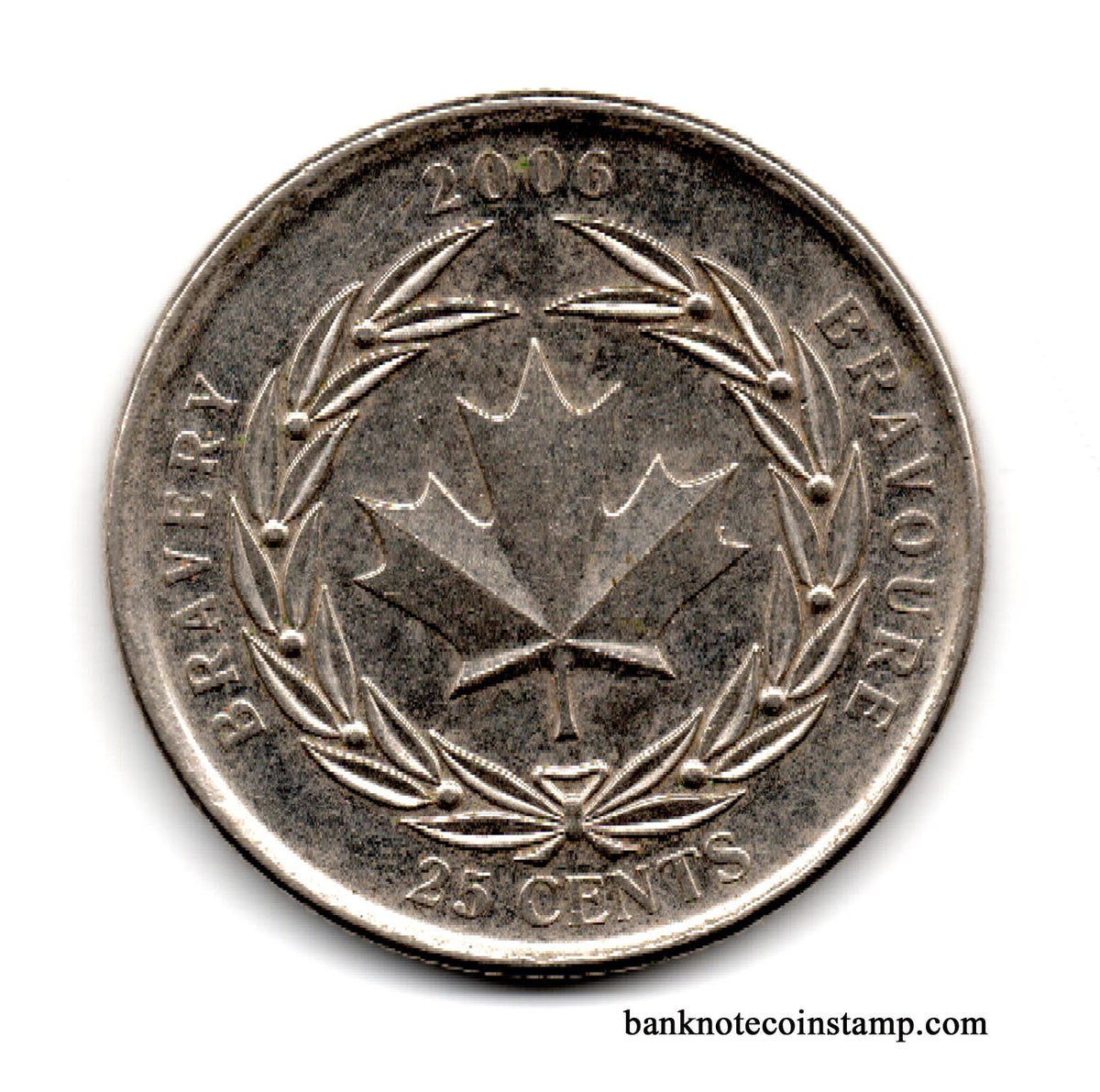 canada 25 cents 2006 bravery