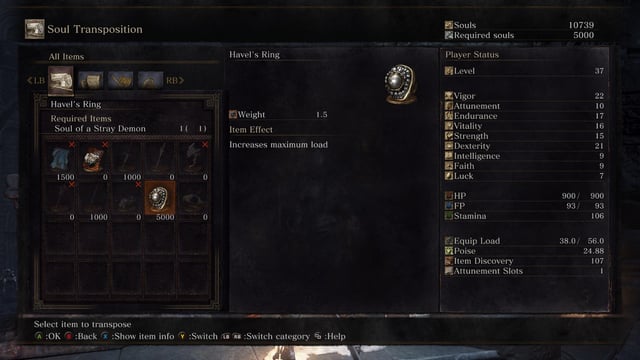 dark souls 3 equip load ring