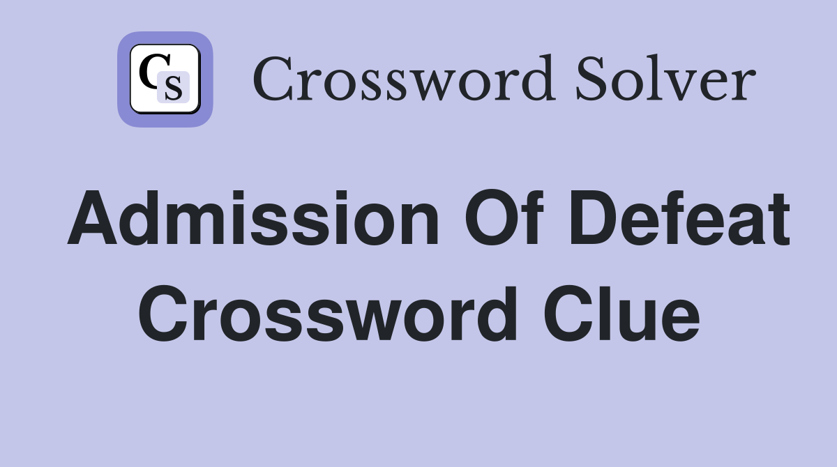 defeat crossword clue 8 letters