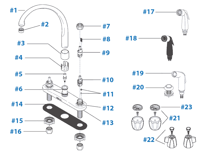 delta kitchen faucet parts