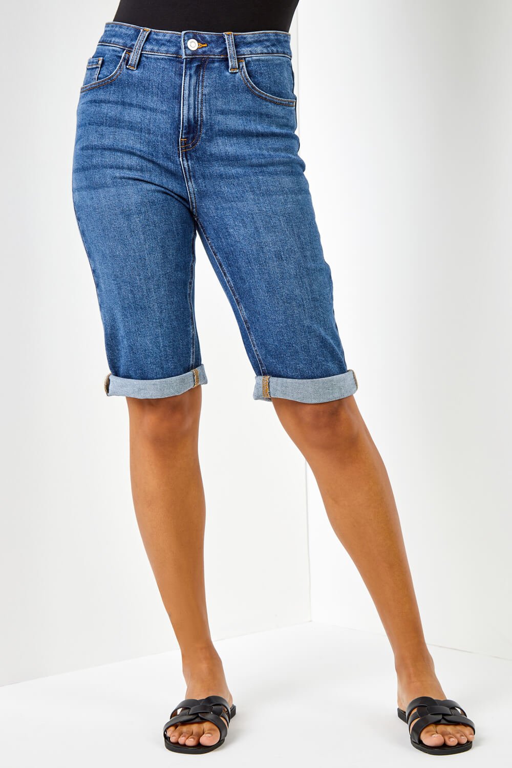 denim shorts knee length