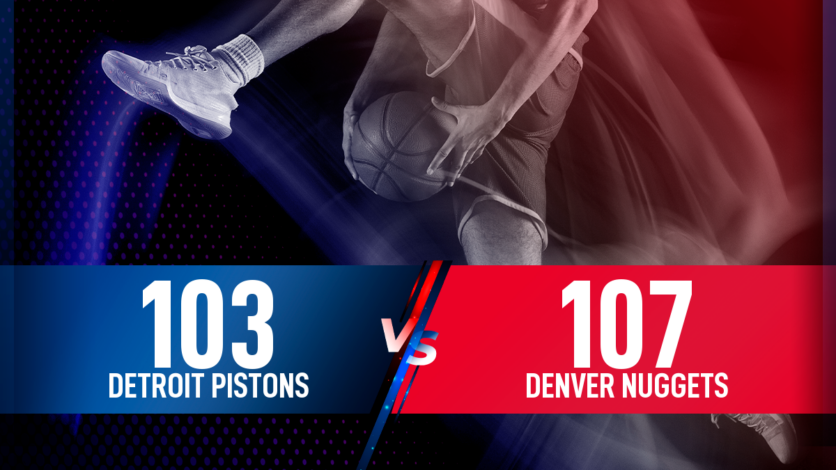 detroit pistons vs denver nuggets match player stats