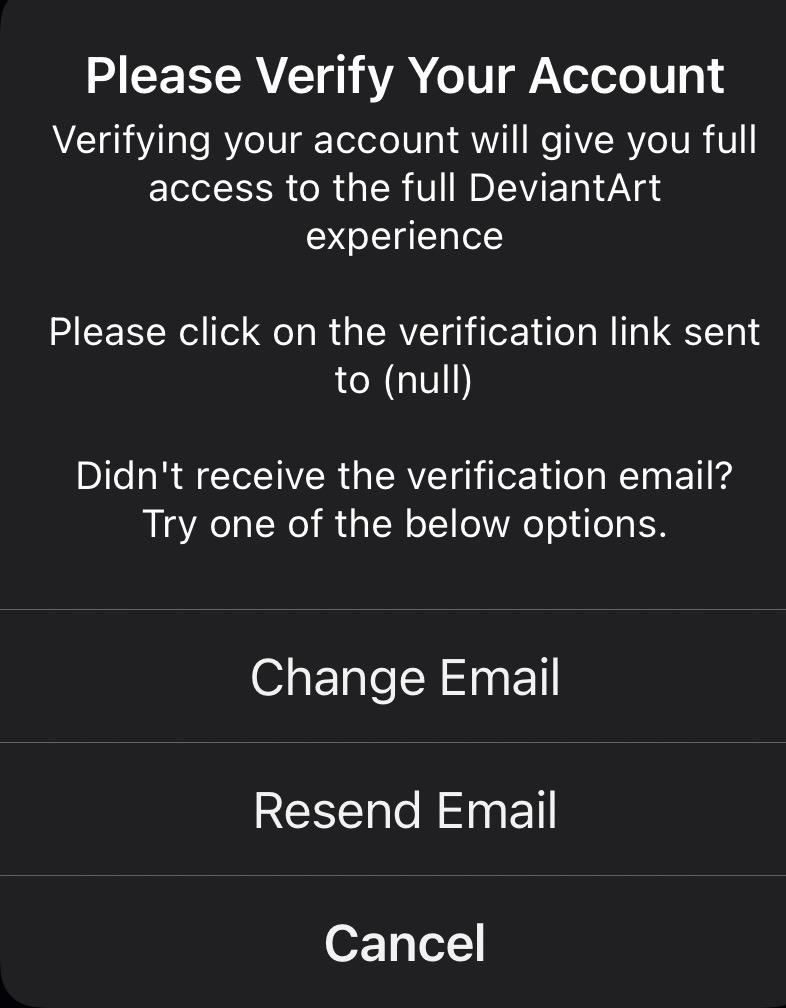 deviantart verification email not sending