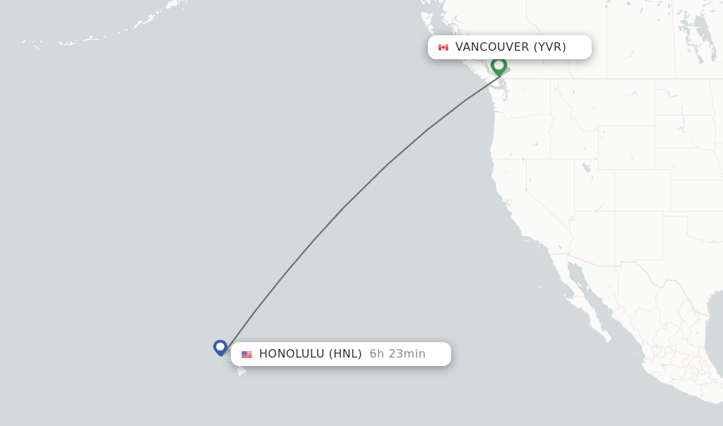 vancouver to hawaii flight time