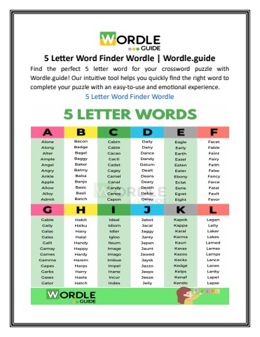 word finder x 5 letters