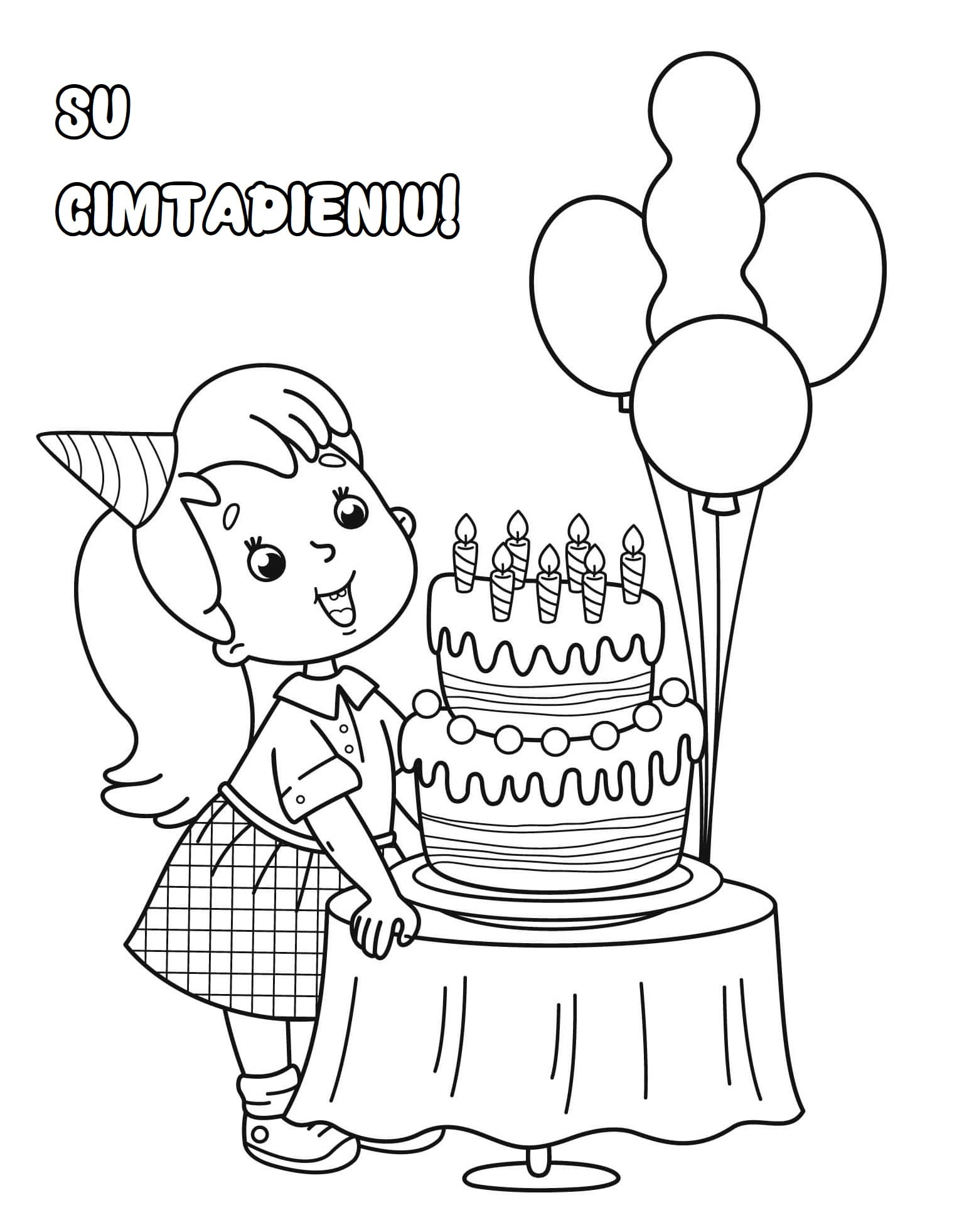 dibujo para pintar de cumpleaños