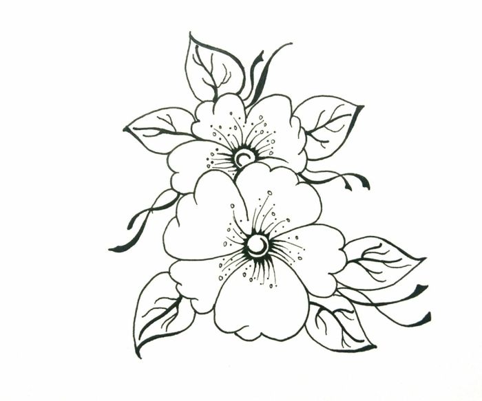 dibujo sencillo flores