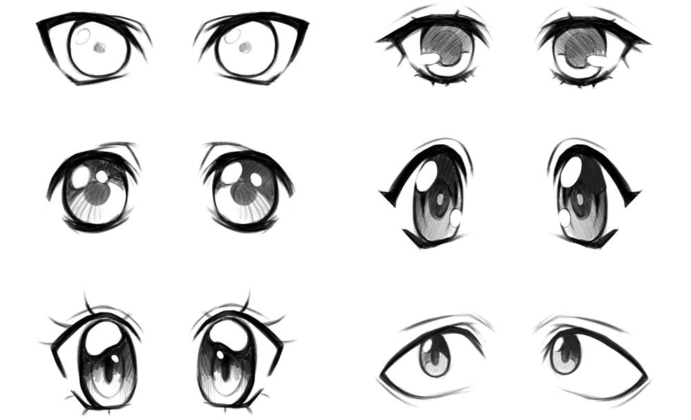 dibujos de anime ojos